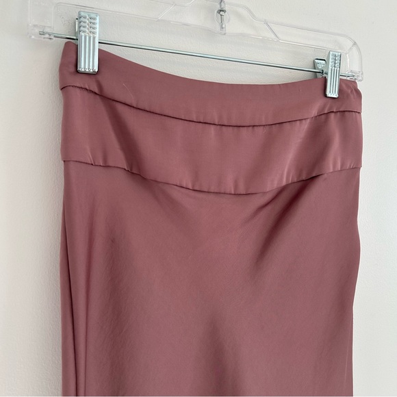 NWT Free People Satin Dusty Mauve Midi Skirt Size 0 - Picture 4 of 13